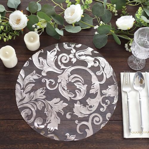TCF Linen 50 Pack 13" Silver Sheer Organza Placemats -