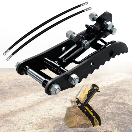 DANWIWEE Pollice Idraulico per Mini Escavatore, Attacco per Escavatore Pollice Idraulico, Morsetto per Escavatori a tre fori con 2 tubi e viti M14, supporto a forma di L