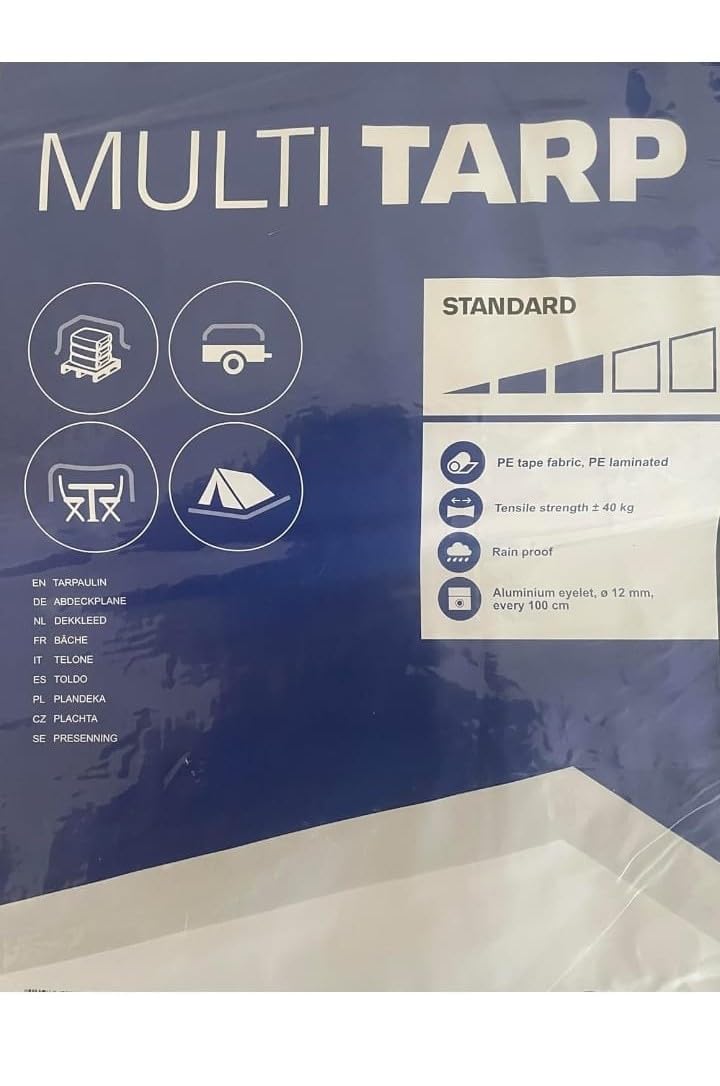 Toldo Reforzado Impermeable, Lona Multiusos con Ojales, 90 Gramos, Multicolor (Blanco, 2X3) - 5