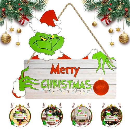 Weihnachtsschmuck Türschild, Weihnachten Grinch Türschilder,...