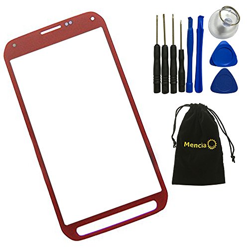 Mencia Screen Glass Lens Replacement For Samsung Galaxy S5 Active G870 G870A With Openning Tools (Red)