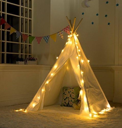 DalosDream Fairy Lights for Teepee Tents - Battery Operated 4 LED Strings for Wedding Party Centerpieces, Waterproof Decorative Lights for Bedroom, Kids Teepee Decoration Tent NOT Included