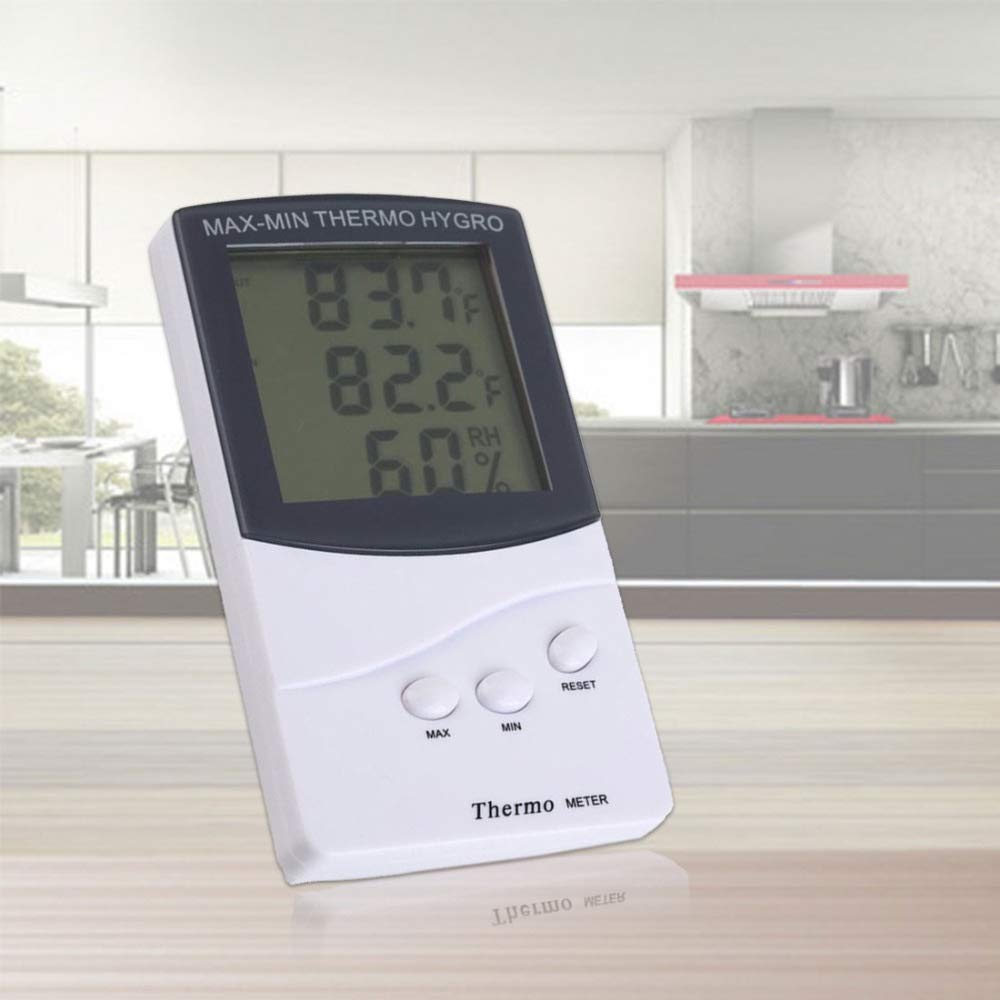 PNAWLLCF-65 wewnętrzny termometr zewnętrzny higrometr cyfrowy LCD Max-Min Thermo Hygro miernik wilgotności czujnik sondy