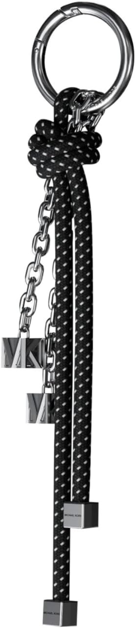 Michael Kors Charms Novelty Speckled Cord Bag Charm, Silver-Tone Hardware/Black - Image 2