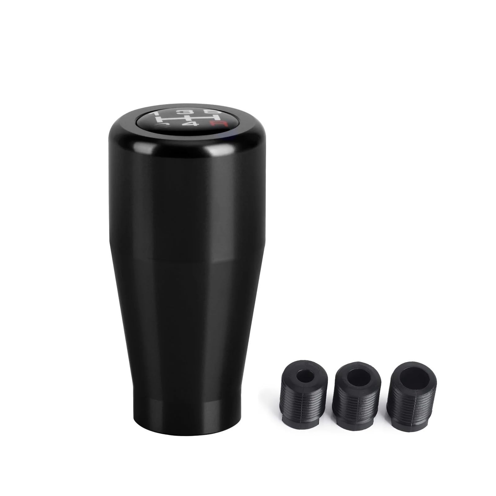 Grozzy Universal Shifter Handle 5 for Speed Gear Shift Knob Aluminium Universal Racing Lever M8 M10 M12(Black)