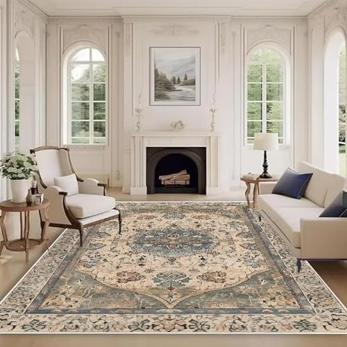 Alfombra lavable antideslizante de gran tamaño para sala de estar y sofá 2