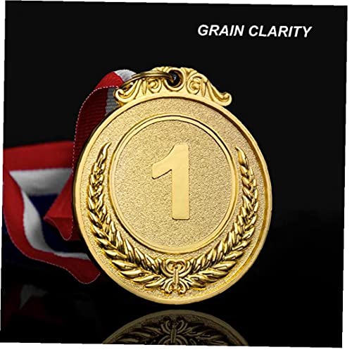 PiniceCore 3 stks Metalen Award Medailles met Neck Ribbon Goud Zilver voor Sport Academics of Elke Wedstrijd Tarwe Patroon - Image 3