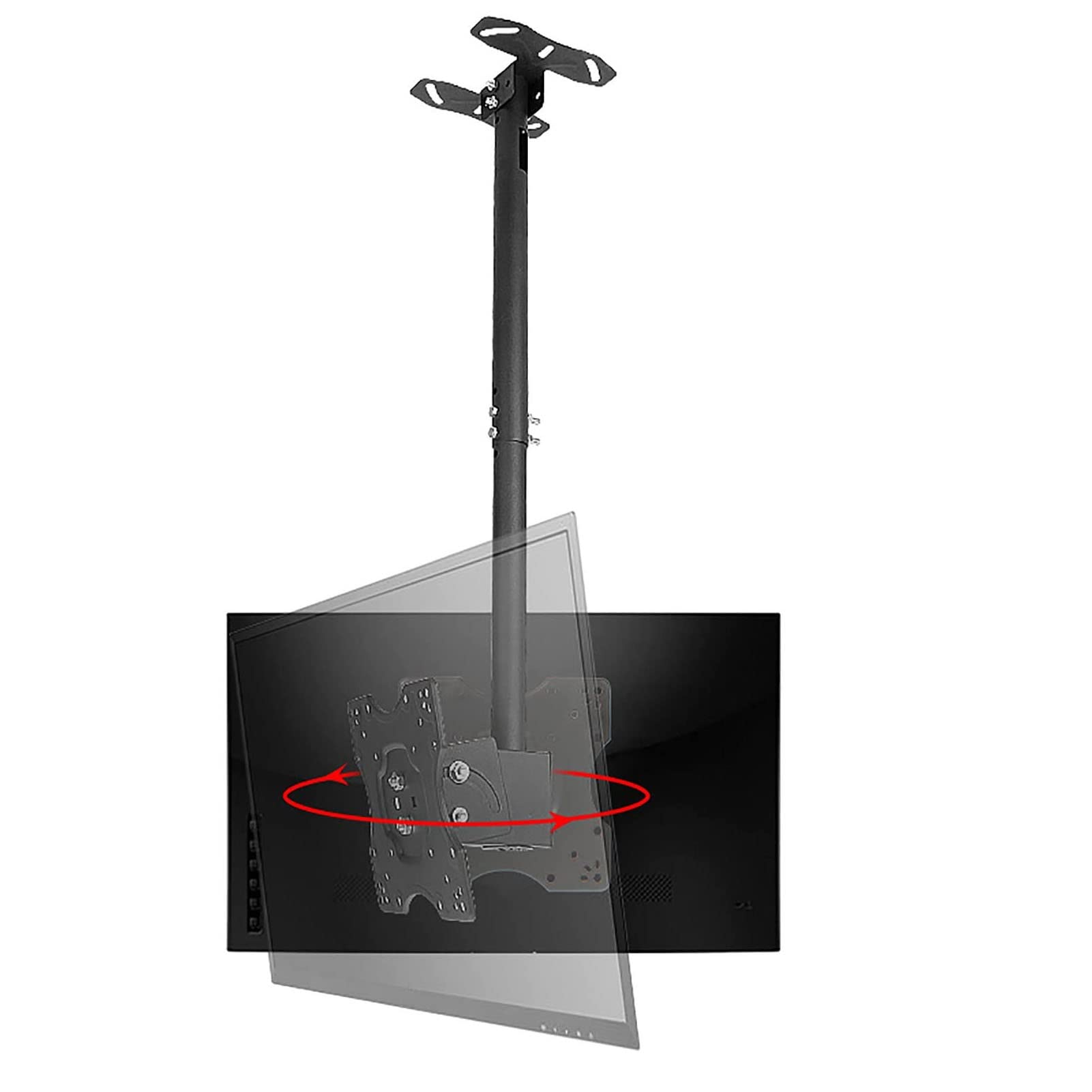 Supporto TV Regolabile da soffitto - Supporto TV da soffitto a 2 Lati, inclinabile e Girevole, per TV da 20 a 32 Pollici, Peso Massimo 60 libbre per Schermo, 1 m,1m