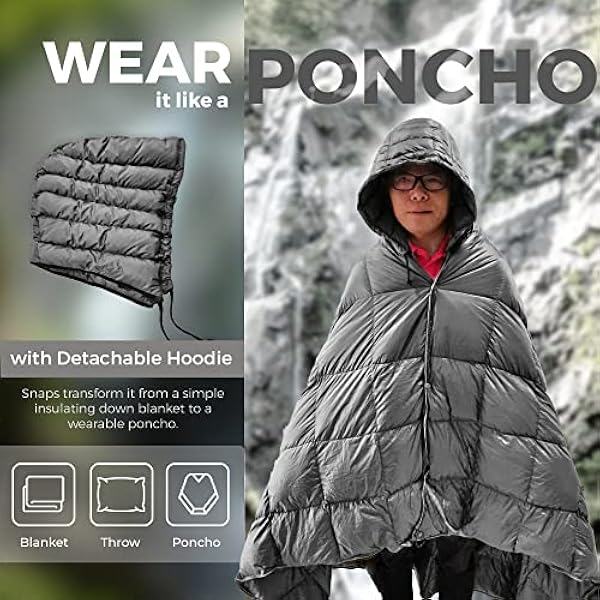 Puffy Deken -Down Alternatieve Camping Deken -Backpacken Quilt voor 1 Persoon -Packable Lichtgewicht Warme Puffer Deken voor Koud Weer Wandelen -Waterdichte Reisuitrusting - Gooi Dekens voor Camp Grey