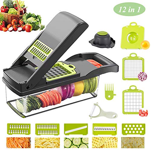 Mandoline Slicer Cutter Vegetable Chopper And Grater, Adjustable Chopper Dicer Vegetable Onion Potato