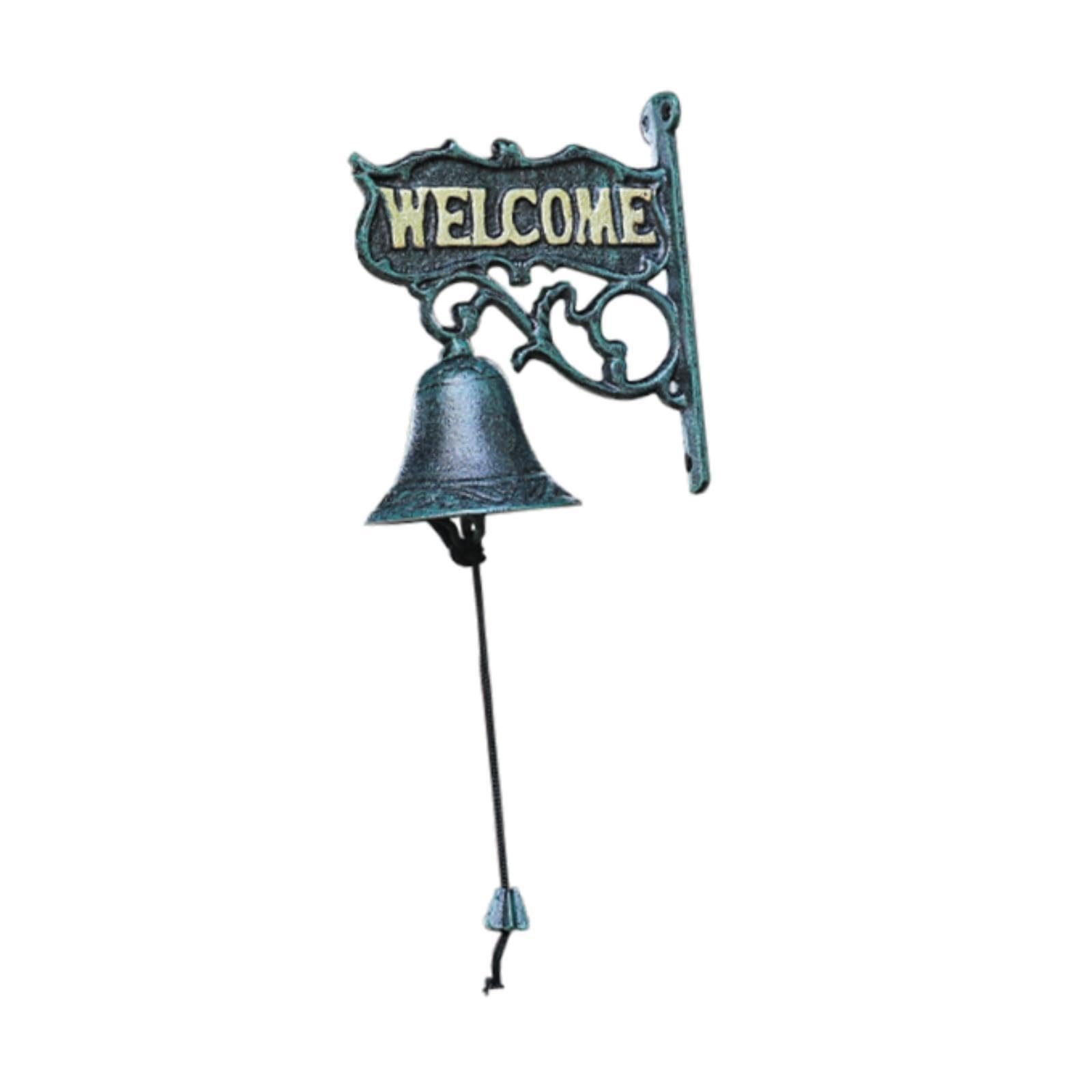 KTUXZCI Charming Metal Welcome Sign Decorative Bell Crafted For Enhancing Front Door Entryway Aesthetics Retro And Elegant.And Rope Is Attached To Add