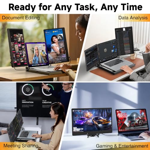 Image of CIDETTY Upgraded Laptop Screen Extender Portable Monitor, 14 inch 1080P FHD IPS Screen,Monitor Extender for Laptop,Fit for 13-17 inch Laptops, Plug & Play Compatiable with Wins /Mac /Android /Switch