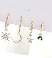 Vista 4 de Adabele - 10 ganchos redondos de plata de ley auténtica para aretes de 0.630 in (0.63 pulgadas) con circonita cúbica, circonita cúbica, resistente