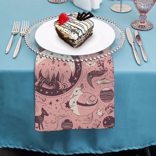 Servilletas de Tela Reutilizables Set de 2 con Estampado Espacio y Planetas miniatura 4