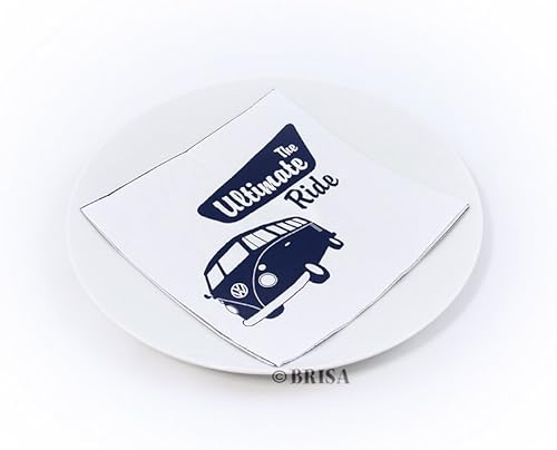 Miniatura 4 de BRISA VW Collection - Volkswagen Napkins - Pañuelos de papel de mesa con motivo de autocaravana VW T1 (El Ultimate RideBlanco3 capas)