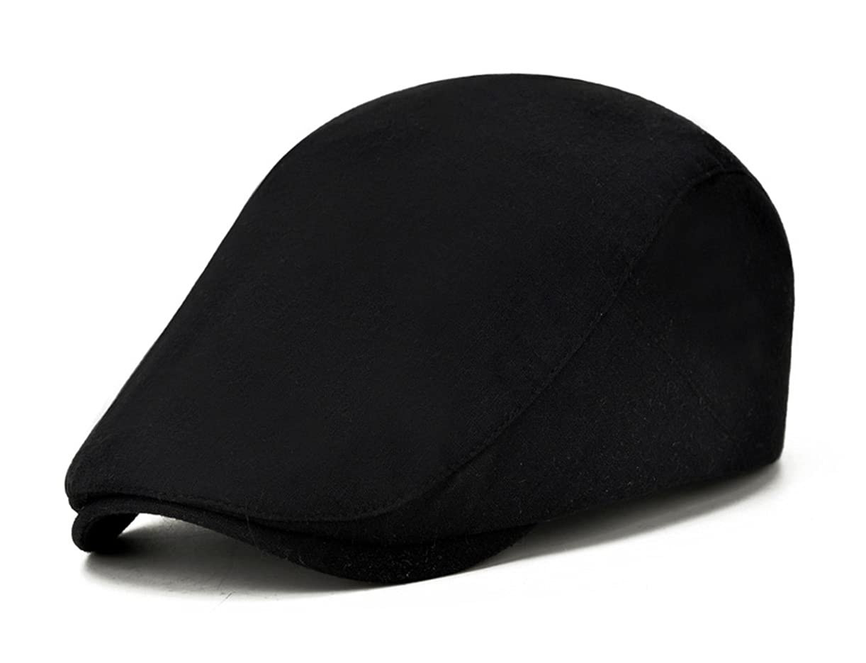 Maxpetus Men's Fashion Newsboy hat Flat top Ivy Gatsby Taxi Driver hat (Black)
