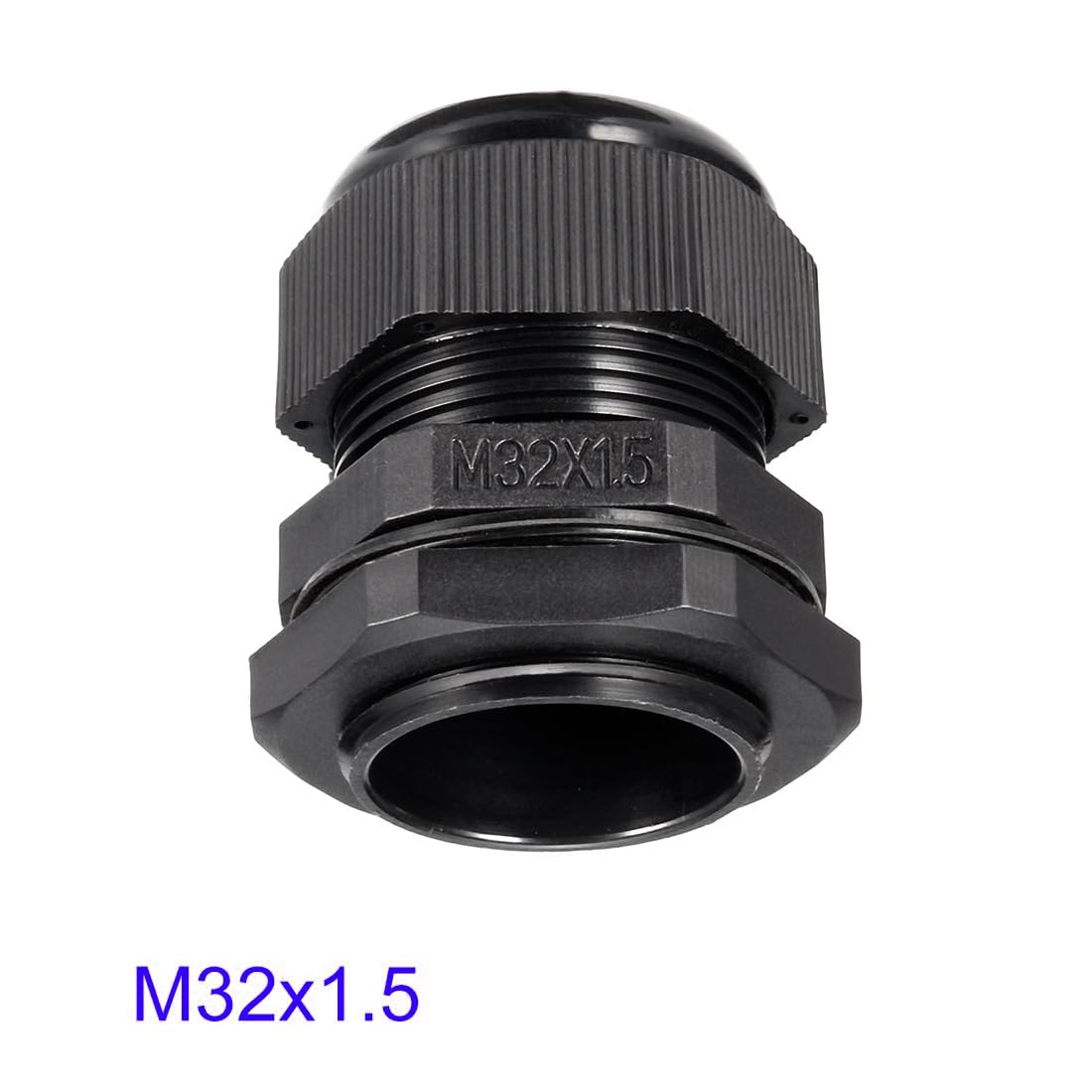 MACHSWON 2Pcs M32 Cable Gland - Durable Threaded Wire Connector with Locknut for 16-21mm Dia Cable Wire, Black - Image 2