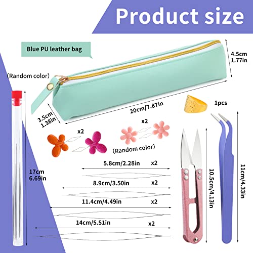 58 Pcs Beading Needles Set For Jewelry Making Includes Long Straight Beading Thread Needles, And Big Eye Beading Needles, Yarn Scissors, Threader, Tweezers, Thimble For Bracelets And Jewelry Making #TOP1