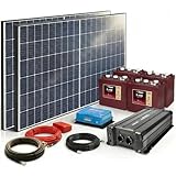 Insel Solaranlage 24V 230V Komplettset 900Wp PV 1000Ah Batterie 2500W Wechselrichter Plug & Play für Tiny House Wohnmobil Hausboot Gartenhaus | BaSBa BA24-2500-Pro