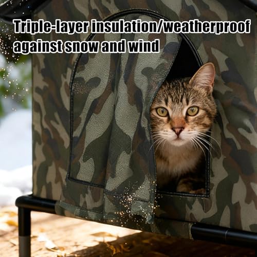 Maison pour chat d'extérieur renforcée et isolée hiver pour le jardin - 4