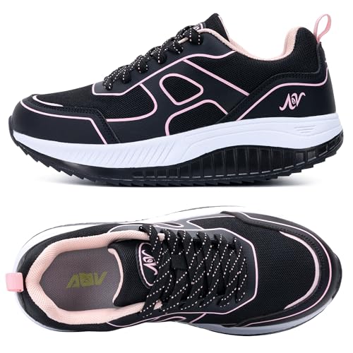 Image of AOV Womens Walking Shoes with Arch Support Wide Plantar Fasciitis Sneakers Orthotic Tennis Shoes for Foot and Heel Pain Relief