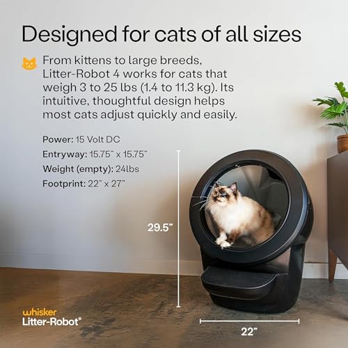 Image of Litter-Robot 4 Supply & Accessory Bundle by Whisker, Black- Automatic Self-Cleaning Cat Litter Box, Includes Litter-Robot 4, Mat, 3 OdorTrap Packs, 10 Liners, 30 Wipes, & 2 Carbon Filters | Automatic Self-Cleaning Cat Litter Box, Includes Mat, 3 OdorTrap Packs, 10 Liners, 30 Wipes, & 2 Carbon Filters