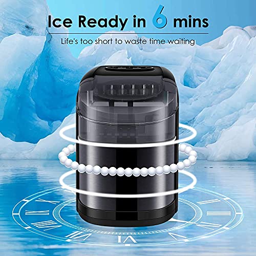 Fabricadora de hielo portátil y compacta de 26 lbs/24h miniatura 6