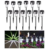 ZORAST ソーラーライト 屋外 IP65 防水 LED ガーデンライト 12個セット 屋外照明 自動点/消灯 白色