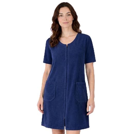 Roupão Robe Feminino Atoalhado Ziper Hidro Banho Meia Manga