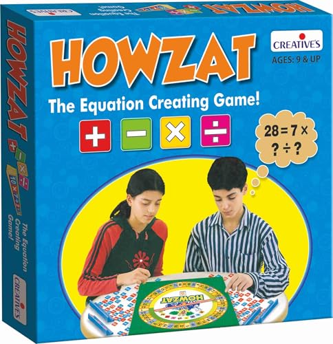 Image of Creative's Howzat Maths Game for Children, Equation Creating Strategy, Board Game with Spinner & Number Tiles, Arithmetic Operations, Logical Thinking, Educational Toys for Kids, Age 9 Years