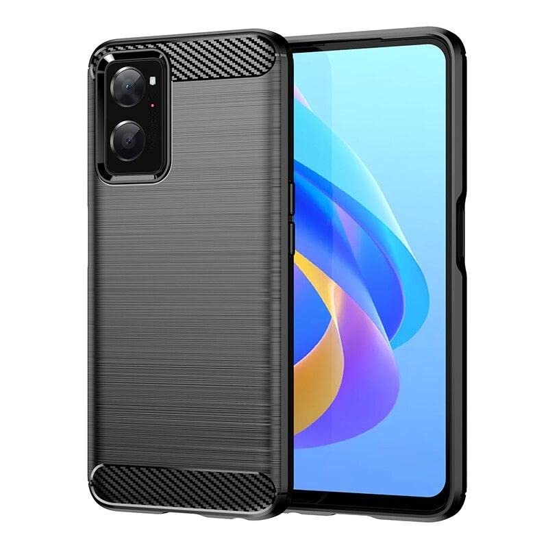 Image of NPRC Hybrid Ultra Slim Protective Case TPU Non-Slip Carbon Fiber Texture Shockproof Case Cover for realme 9i - Black