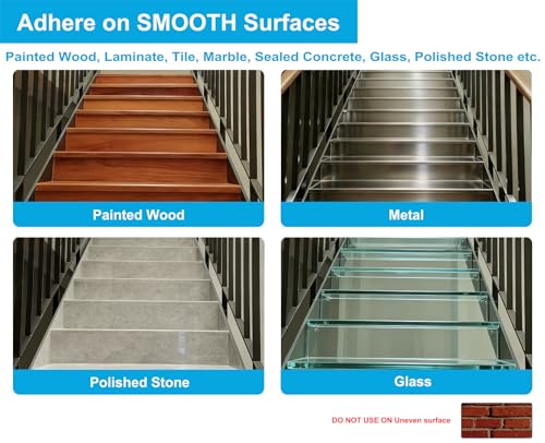 Image of Anti-Slip Tape with Glow in Dark, 4Inch x 16.4Ft Non Skid Tape for Stairs | Anti-Slip Traction Tape for Stairs, Floors, Decks, Indoors & Outdoors, Waterproof PVC Safety Grip Tape with Glow