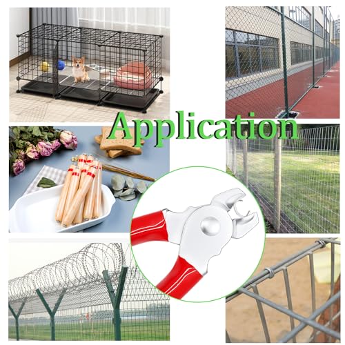 Image of 540 pcs Hog Rings with Straight Hog Ring Pliers Kit 3 /4 inch 1 /2 inch 3 /8 inchGalvanized Hog Rings for Animal Pet Cages、Ropes、Bagging、DIY Craft、Furniture