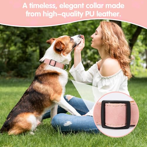 Collar de piel sintética para perro ajustable con hebilla rápida miniatura 4