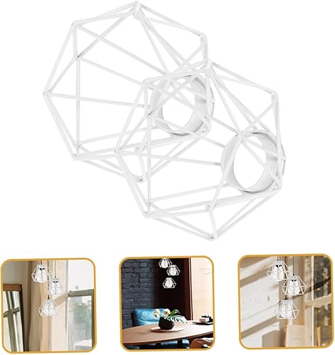 Miniatura 7 de 2 piezas de pantalla de lámpara con forma de diamante, cubierta de luz colgante estilo industrial retro, accesorio de techo fácil de reemplazar para