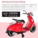 HOMCOM Moto Eléctrica Vespa Faros Música 2 Ruedas Auxiliares para Niños Mayores...