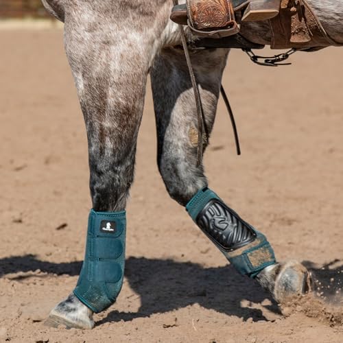 Image of Classic Equine Legacy2 Support Boots, Front, Dragonfly Green, Large