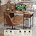 DUMOS Computer Desk 47 Inch with 4 Drawers Home Office Table with Mesh Shelf for Work Study Writing Gaming Storage Furniture for Bedroom, Rustic Brown