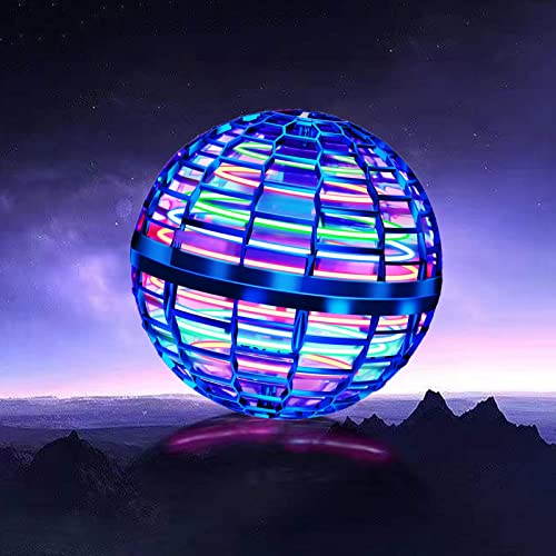 Flying Orb Ball Toys RGB Rechargeable Hover Ball Boomerang 360Â° Rotating Hand Controlled Flying Spinner Mini UFO Drone Build-in LED Lights for Kids Adults Outdoor Indoor
