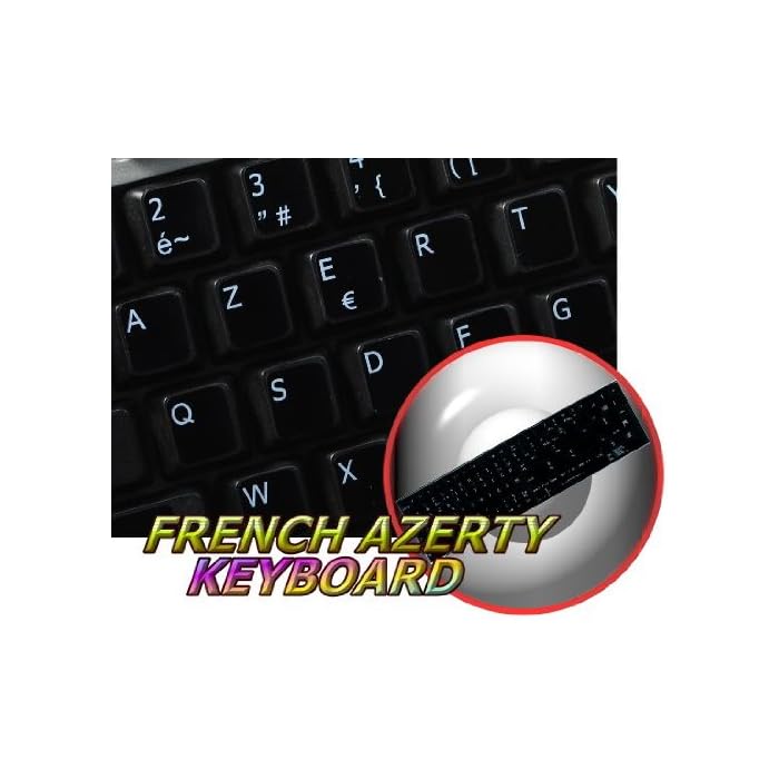Buy REPLACEMENT FRENCH AZERTY KEYBOARD STICKERS BLACK BACKGROUND Online at desertcart SINGAPORE