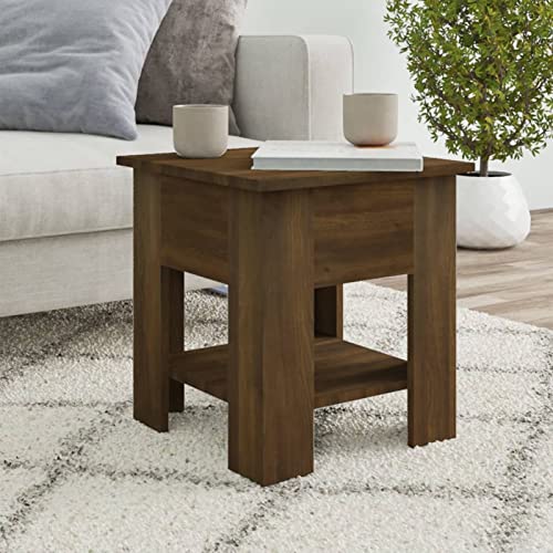 Snsowed Mesa de Centro, Mesa Baja Salon, Sofas Recepcion, Mesa Salon Centro, Mueble para Recepcion, Roble marrón Madera contrachapada 40x40x42 cm