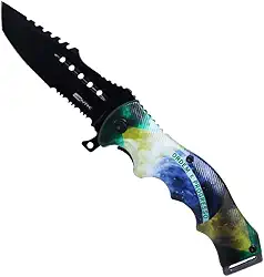 Nautika, Canivete Patriota Em Aço Inox Com Trava De Segurança, Prático, Leve E De Fácil Manuseio Com Lâmina De Corte Duas Faces, Lâmina em Aço Inox