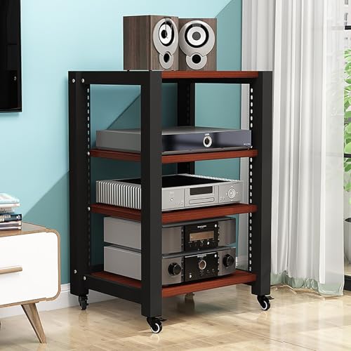 Estante para Juegos, Tocadiscos, estéreo, Audio, CD, DVD, Vitrina, Soporte para Medios AV, Estante esquinero con estantes de Madera para proyector, PS5, Reproductor de DVD, Consola de Juegos