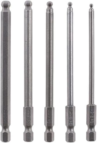 Miniatura 1 de Yakamoz Juego de 5 puntas de destornillador con cabeza hexagonal magnética  vástago hexagonal de 14 pulgadas  4 pulgadas de longitud