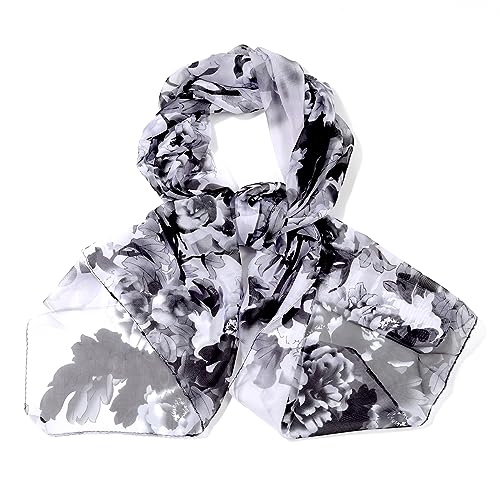 Floral Scarves for Women Fashion Scarves for Women Super Lightweight Chiffon Sun-Proof Wrap and Shawls