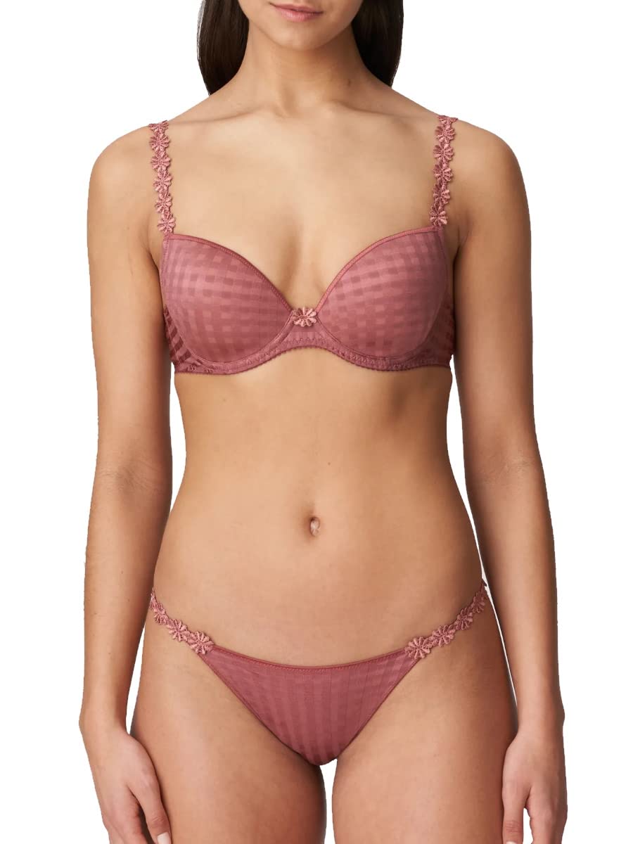 Marie Jo Runder Schalen-BH mit tiefem Steg Avero, Größe 70E, Wild Ginger, Blümchen Träger, 2 Haken/Ösen Verschluss