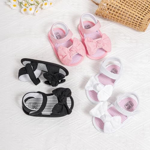Miamooi Infant Baby Girls Boys Sandals Summer Bowknot Crib Shoes Toddler Pu Leather Flower Soft Rubber Sole Dress Flats First Walker Shoes2
