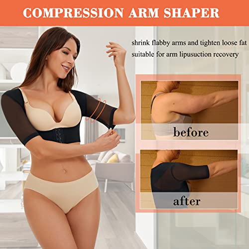LANCS Upper Arm Shaper Post Surgery Arm Compression Sleeves Lipo Garment Posture Corrector Tops Back Support Shapewear3