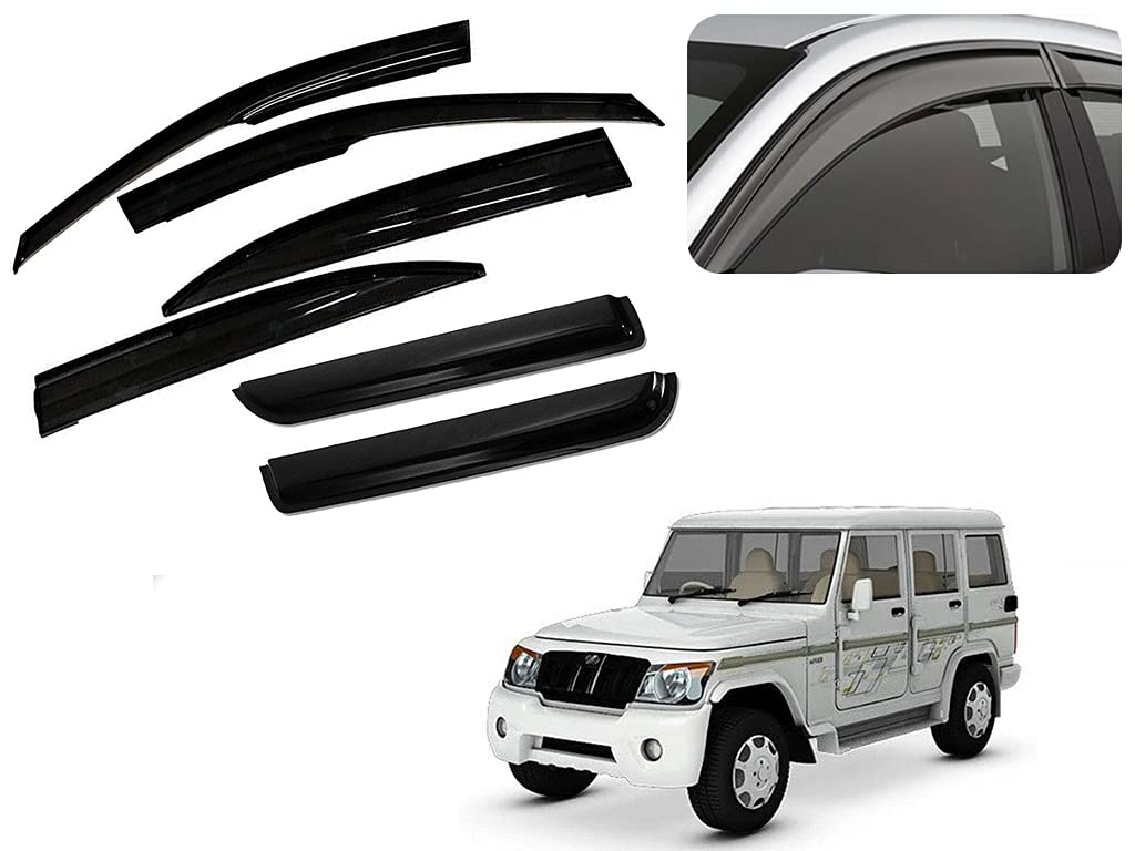 Auto Pearl Car Rain Guards Wind Door Visor Side ||Wind Visor ABS Plastic Deflector ||Perfect As per Window Frame ||Compatible with- Bolero XL (Xtra Large, Set of 6)