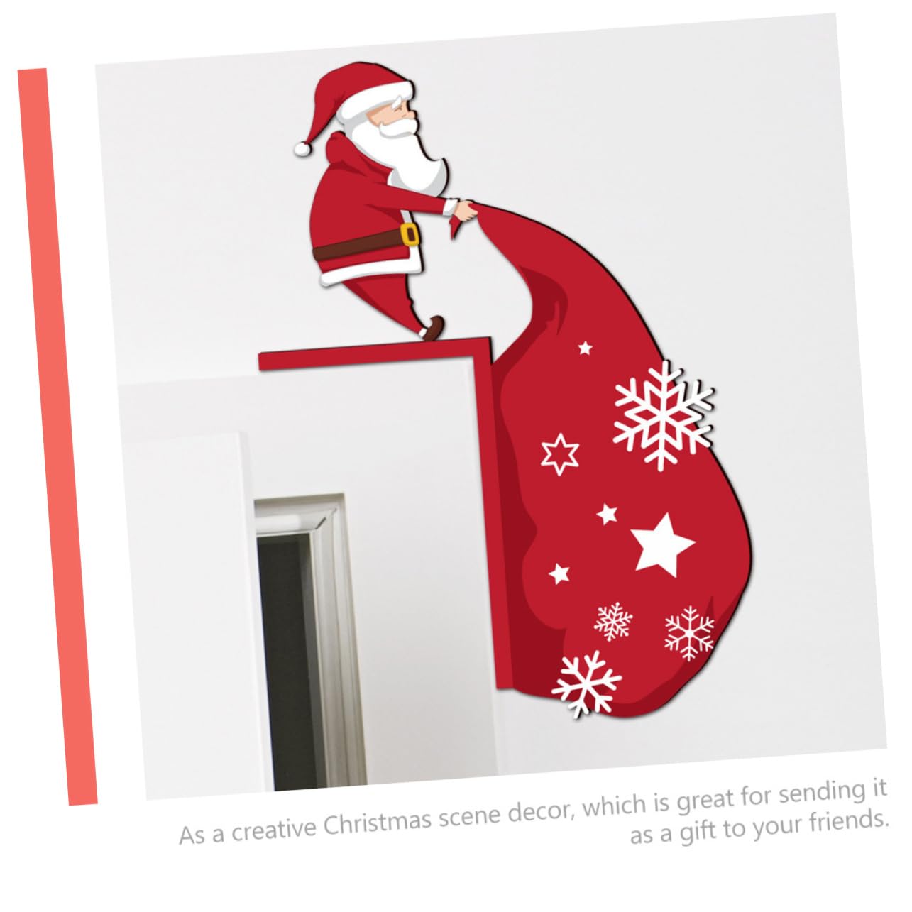 TOPBATHY 5 Piezas De Decoración Navideña Pegatina De Pared Decoración Amaderada Adorno De Puerta De Navidad Marco De Esquina De Puerta De Navidad Puerta Delantera Letrero De Navidad